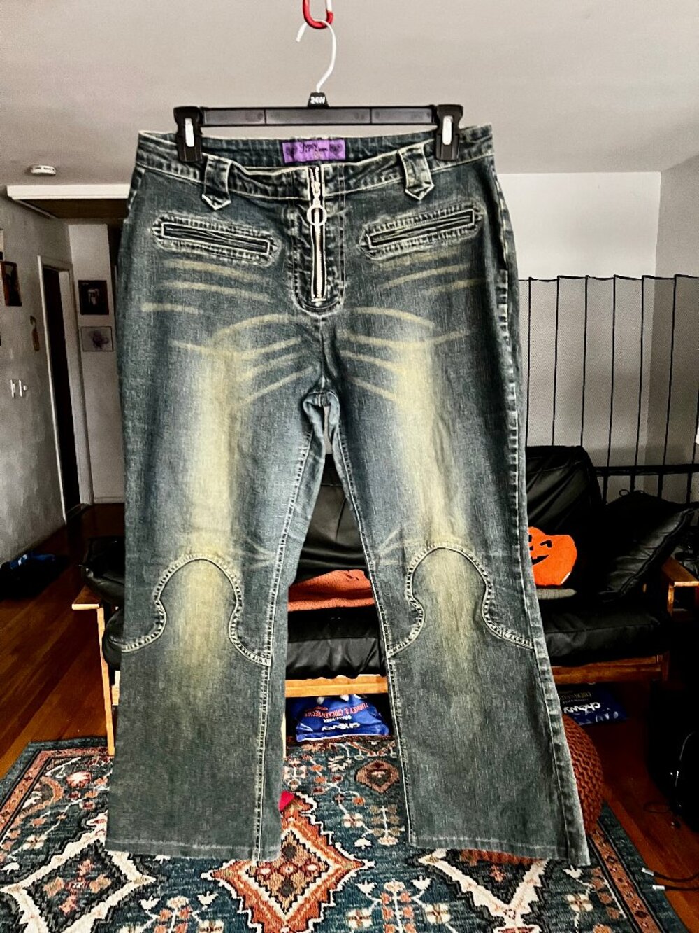 JYPSY JEANS Authentic Vintage Y2K Distressed O-Ring Stretch JEANS Size: 16